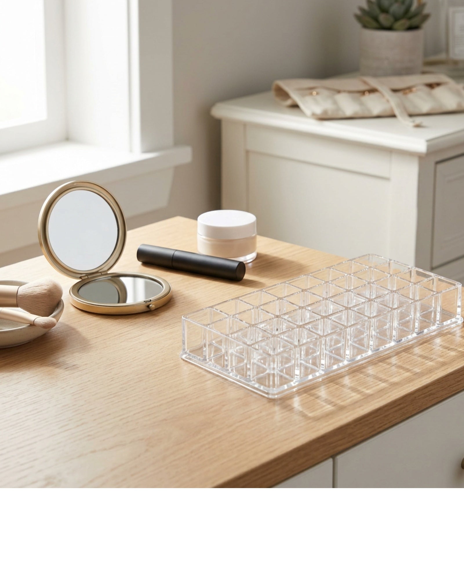Layeo Clear Acrylic Lipstick Holder Tray 24 Slot