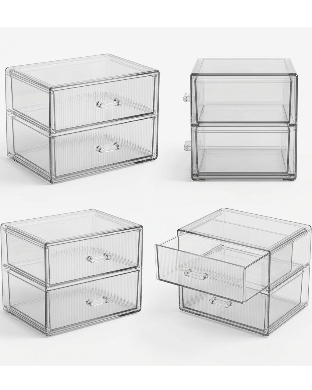 Layeo Clear Acrylic Makeup Drawer Organizer 2 Tier