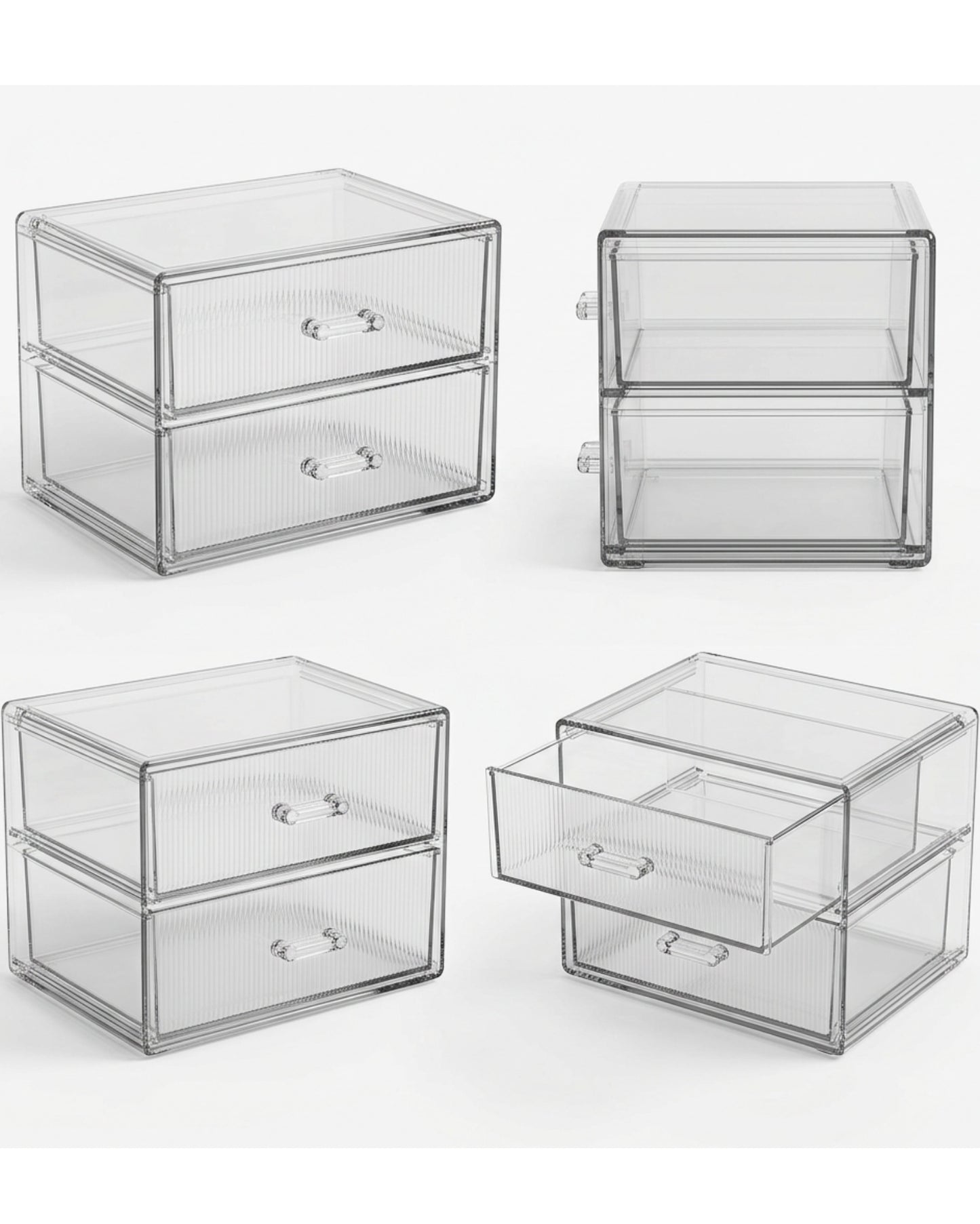 Layeo Clear Acrylic Makeup Drawer Organizer 2 Tier