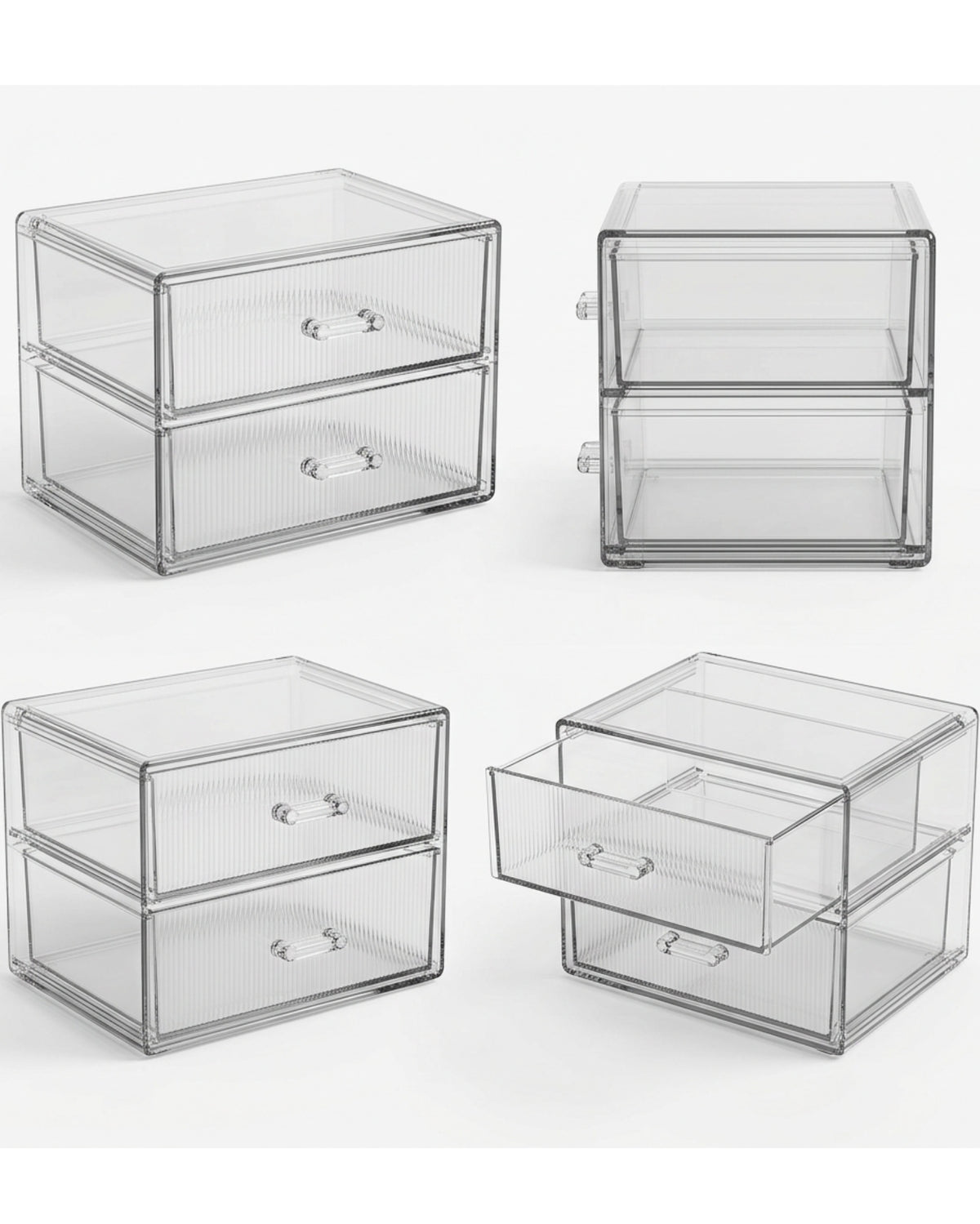Layeo Clear Acrylic Makeup Drawer Organizer 2 Tier