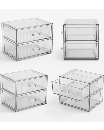 Layeo Clear Acrylic Makeup Drawer Organizer 2 Tier